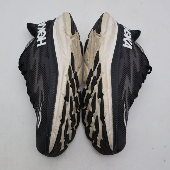 Hoka One One Clifton 9 Running Men's 10 EE Black White Mesh Road 1132210 BWHT - Picture 8 of 9